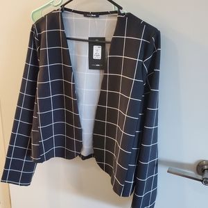 NWT Checkered Blazer STRETCHY